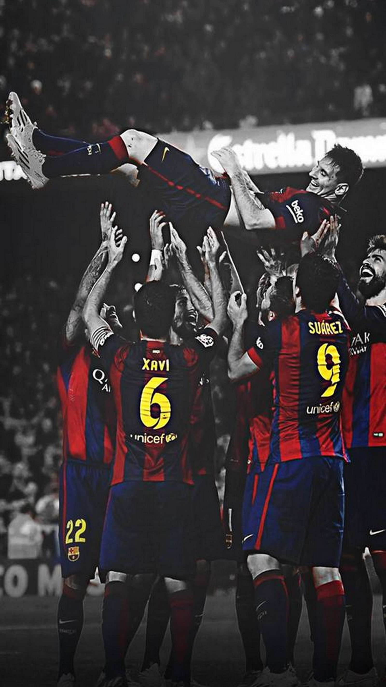 barcelona, messi, neymar, suarez, xavi Download Wallpaper