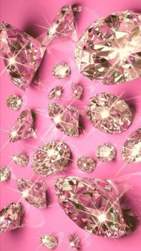 Diamantes rosa chiques brilhando com glamour sincero