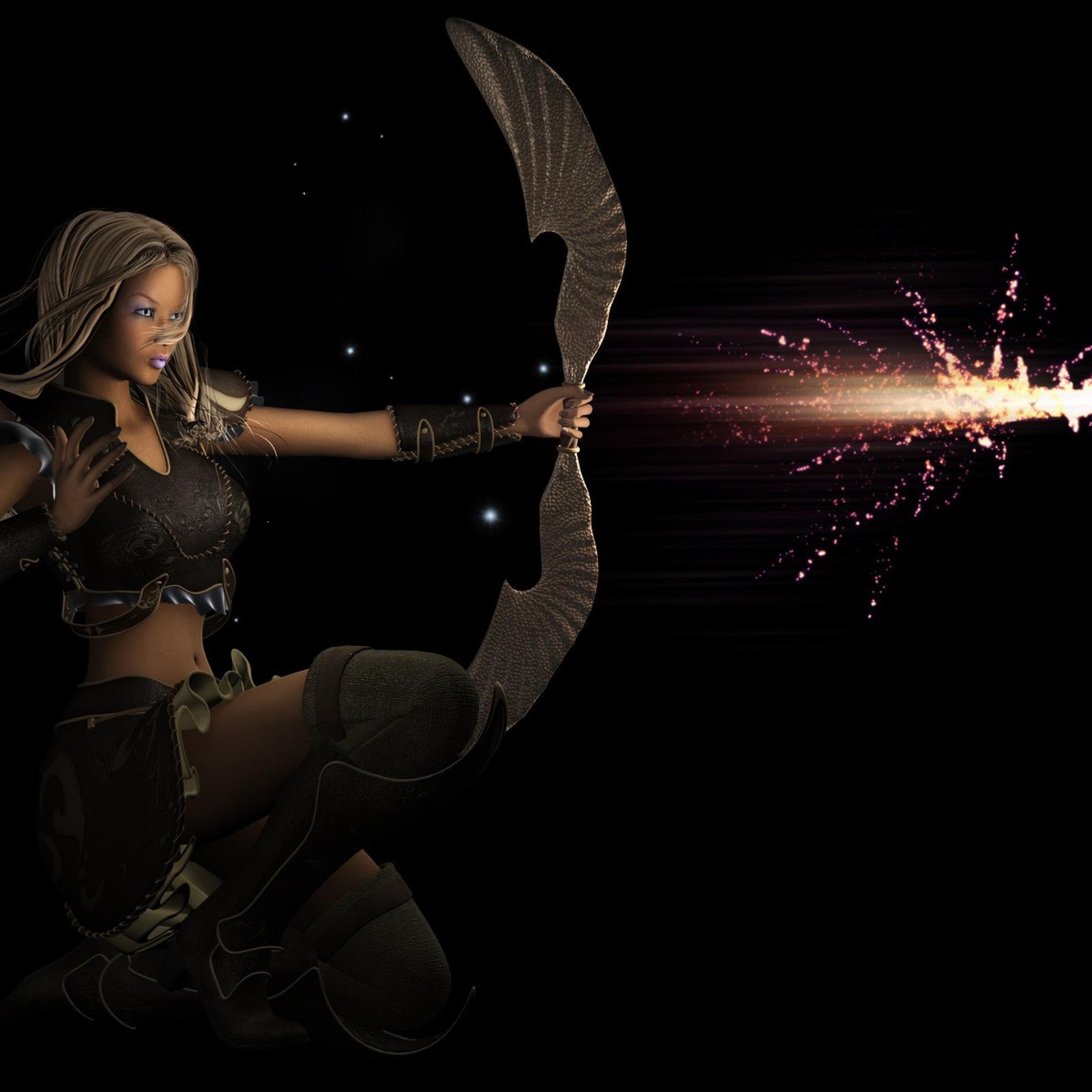 Lade 3d girl, arrow jpg, mit Hintergrund herunter