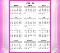 calendar 2016, new year