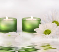 belleza, velas, flores, amor, agradable