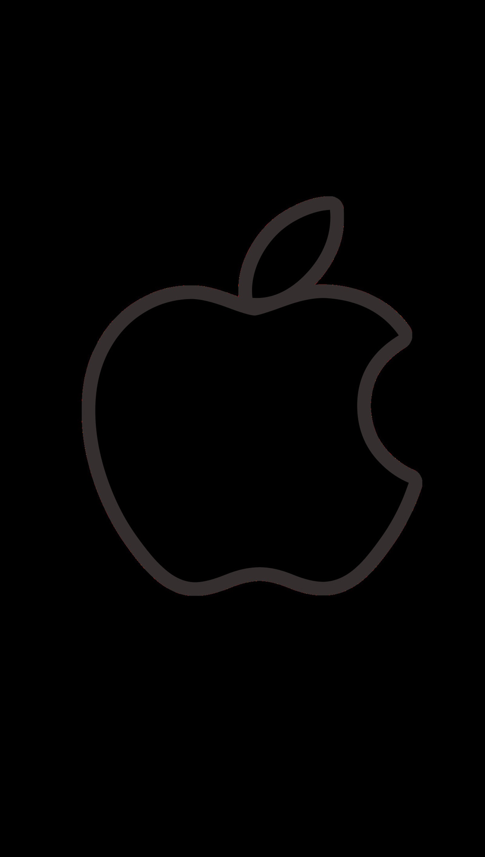 Apple logo on black background (apple, black, logo)