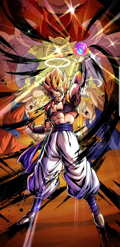 Super Saiyan Warrior Unleashing Power with Dragon Ball