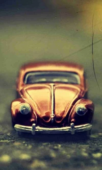 Modelo vintage do Volkswagen Beetle vermelho