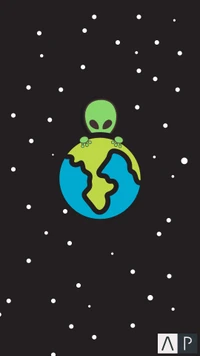 space, alien, earth