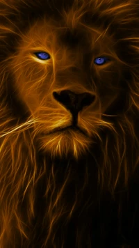 animal, face, lion, orange, wild