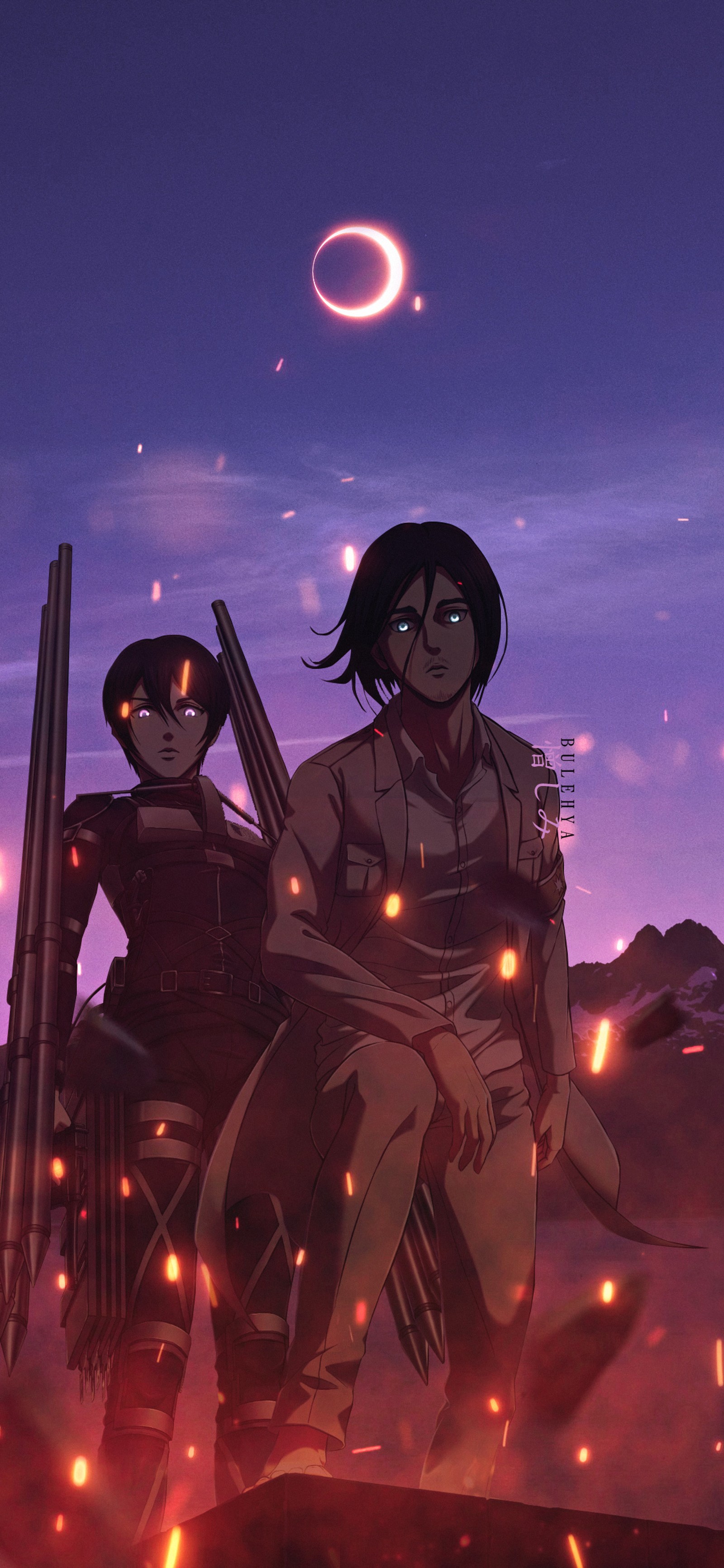 anime, attackontitan, eren, livai, manga Download Wallpaper