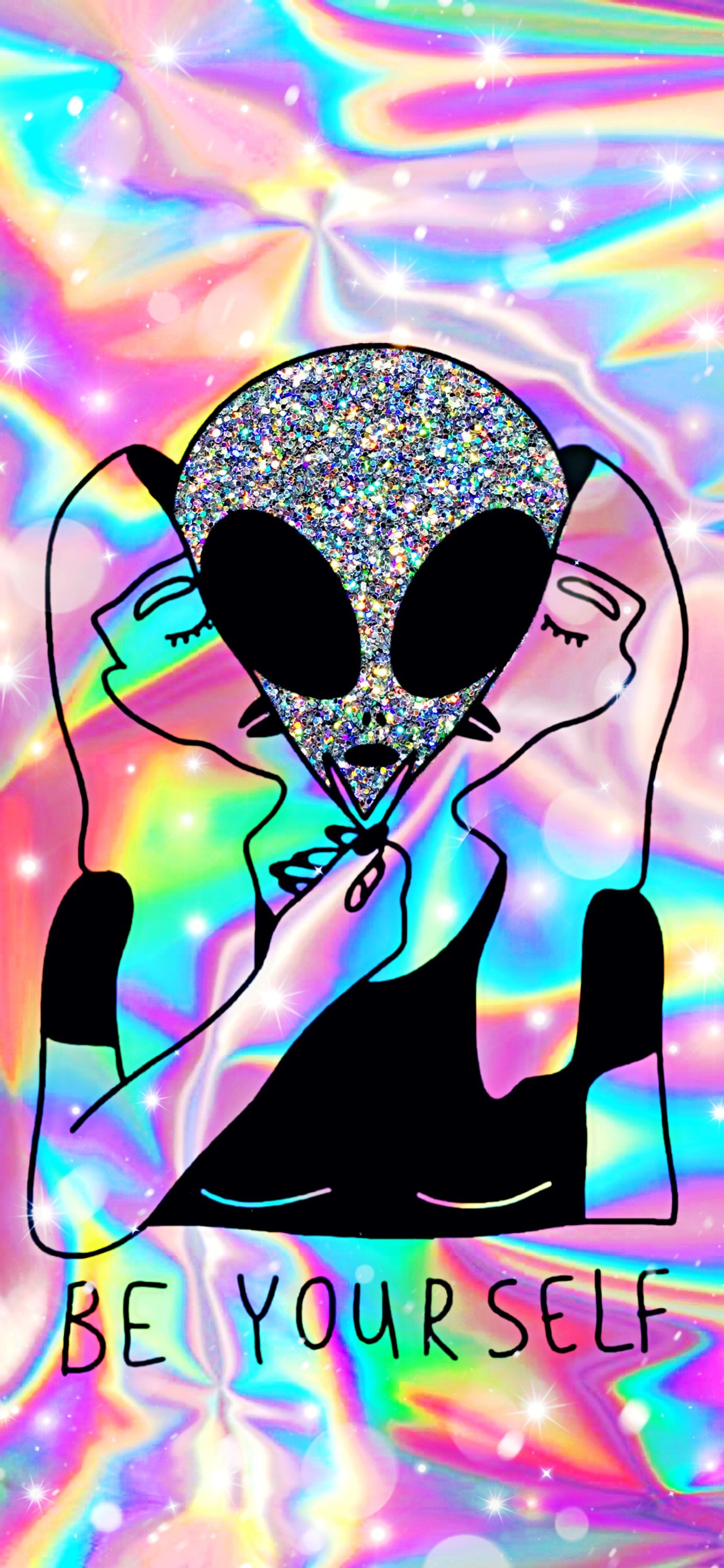 Baixar papel de parede alienígena, colorido, brilho, holográfico, trippy