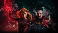 doctor strange in the multiverse of madness, elizabeth olsen, wanda maximoff, scarlet witch, benedict cumberbatch wallpaper