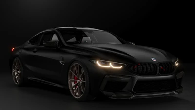 Элегантный BMW M8 Гран Купе на фоне темной эстетики