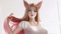 Ahri KDA: Ein atemberaubender League of Legends Charakter in eleganter Pose