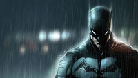 Batman im Regen: Die Wachsamkeit eines dunklen Helden