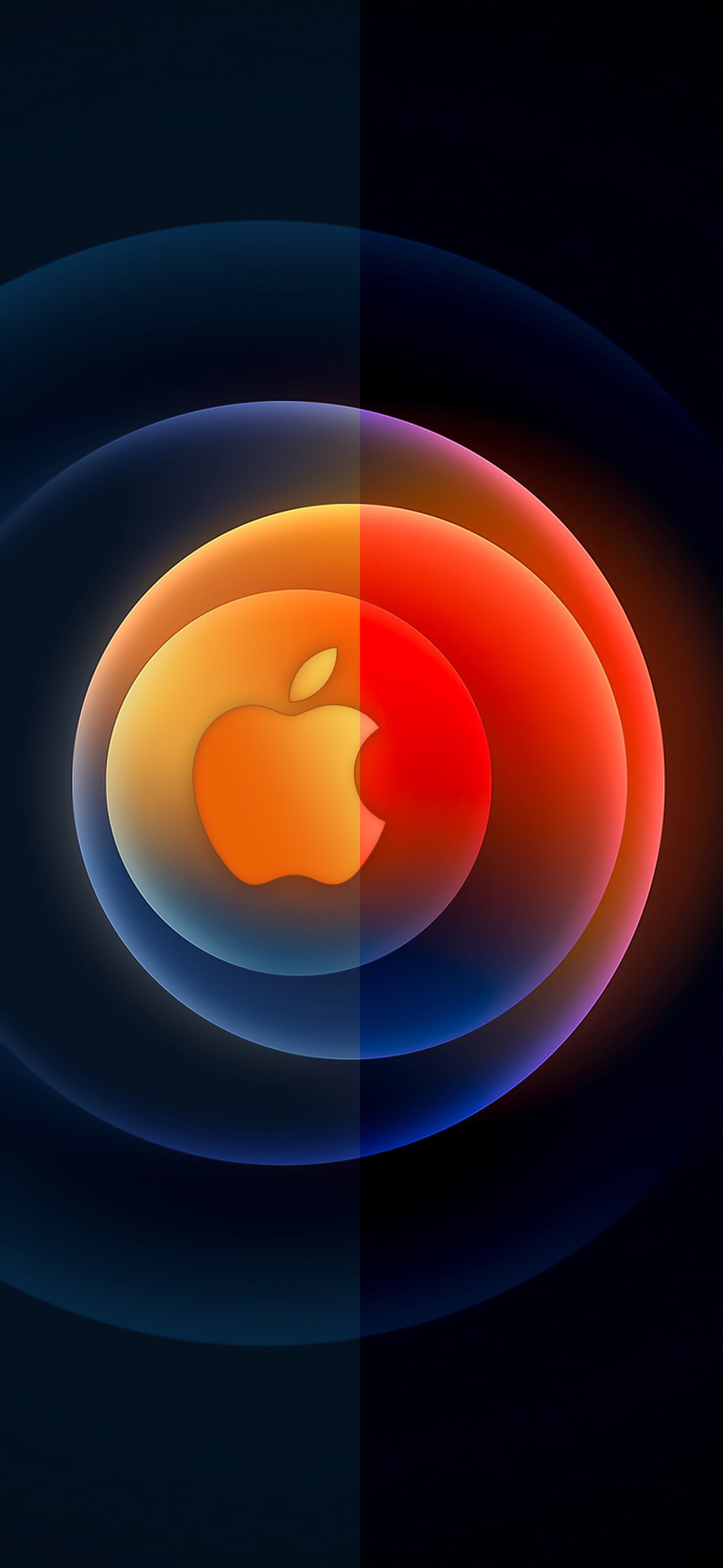 C'est une image d'un logo apple. (pommes, ios, tablette, atmosphère, orange)