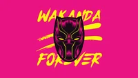 Wakanda für immer: Ikonisches Black Panther Emblem auf lebendigem Hintergrund