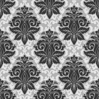 Motif damassé monochrome : design textile élégant en noir et blanc