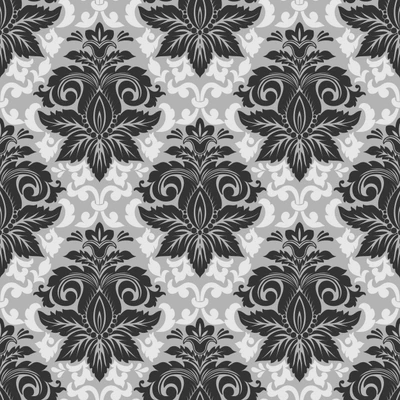 Monochromes Damastmuster: Elegantes Schwarz-Weiß-Textildesign