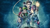 Titans Season 2 Character Poster: A Dynamic Ensemble Amidst a Shadowy Background