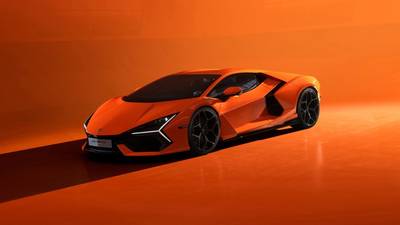 Рендеринг нового спортивного автомобиля lamb (ламборгини ревуэльто, lamborghini revuelto, экзотический автомобиль, гибридный спортивный автомобиль, оранжевая эстетика)