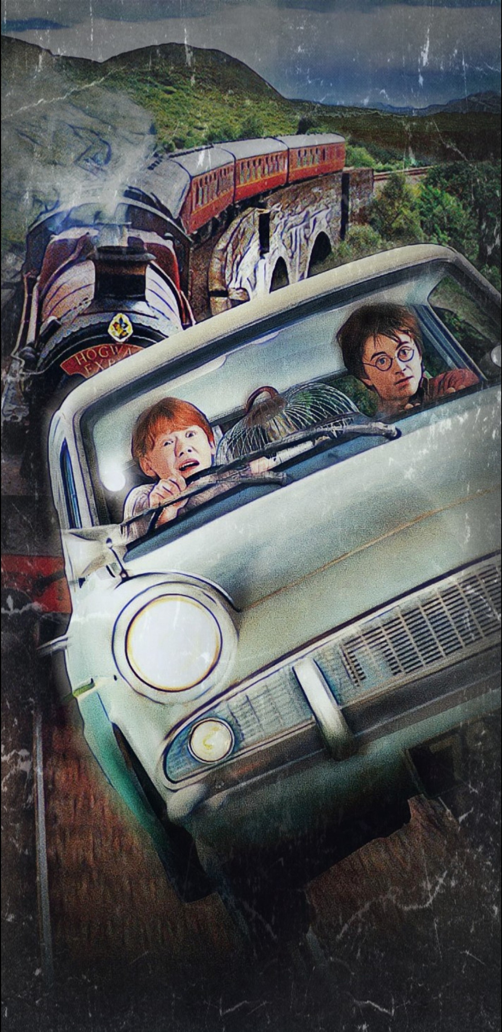 Lade harry potter, ron weasley, hermine granger, hermione granger, plakat Hintergrund herunter