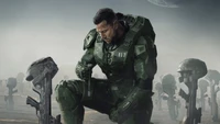 El Jefe Maestro contempla entre guerreros caídos en la temporada 2 de la serie Halo