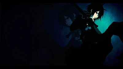 kirito, asuna, sinon, personnage, noir