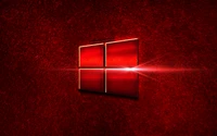 Logo rojo de Windows 10 sobre fondo texturizado