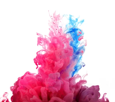 Vibrant Abstract Smoke in Pink and Blue Hues