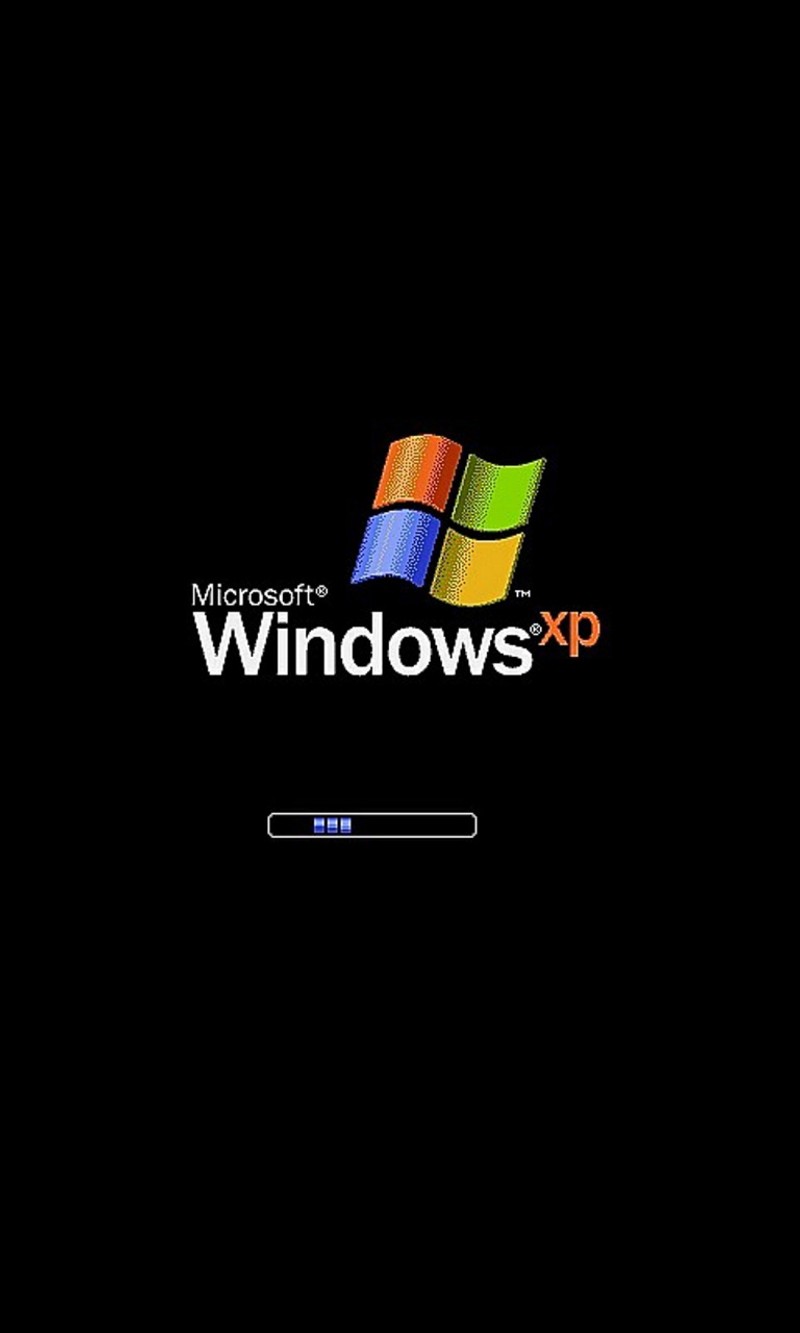 Черный фон с логотипом windows xp (люмия, lumia, nokia, окна, xp)