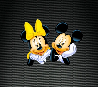 desenho animado, mickey, minnie