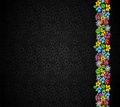 fundo, preto, cores, flores, textura