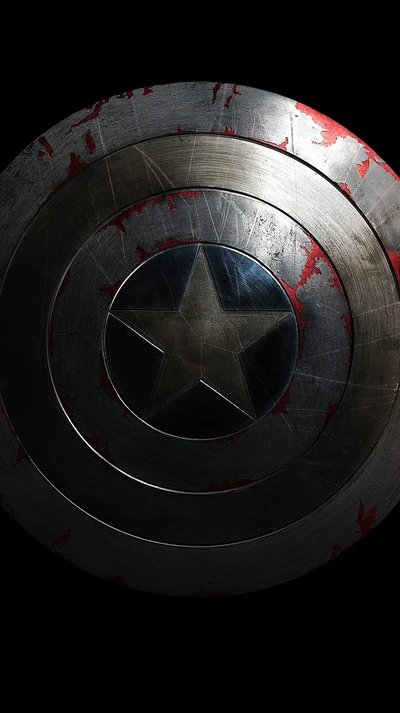 Worn Captain America Shield with Battle Scars