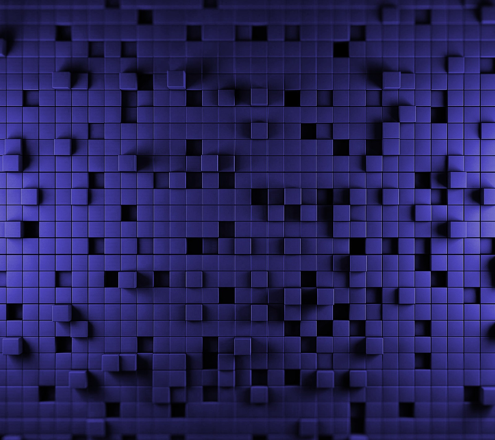 Gros plan d'un mur carrelé bleu avec des carrés (3d, abstrait, bleu, hd, place)