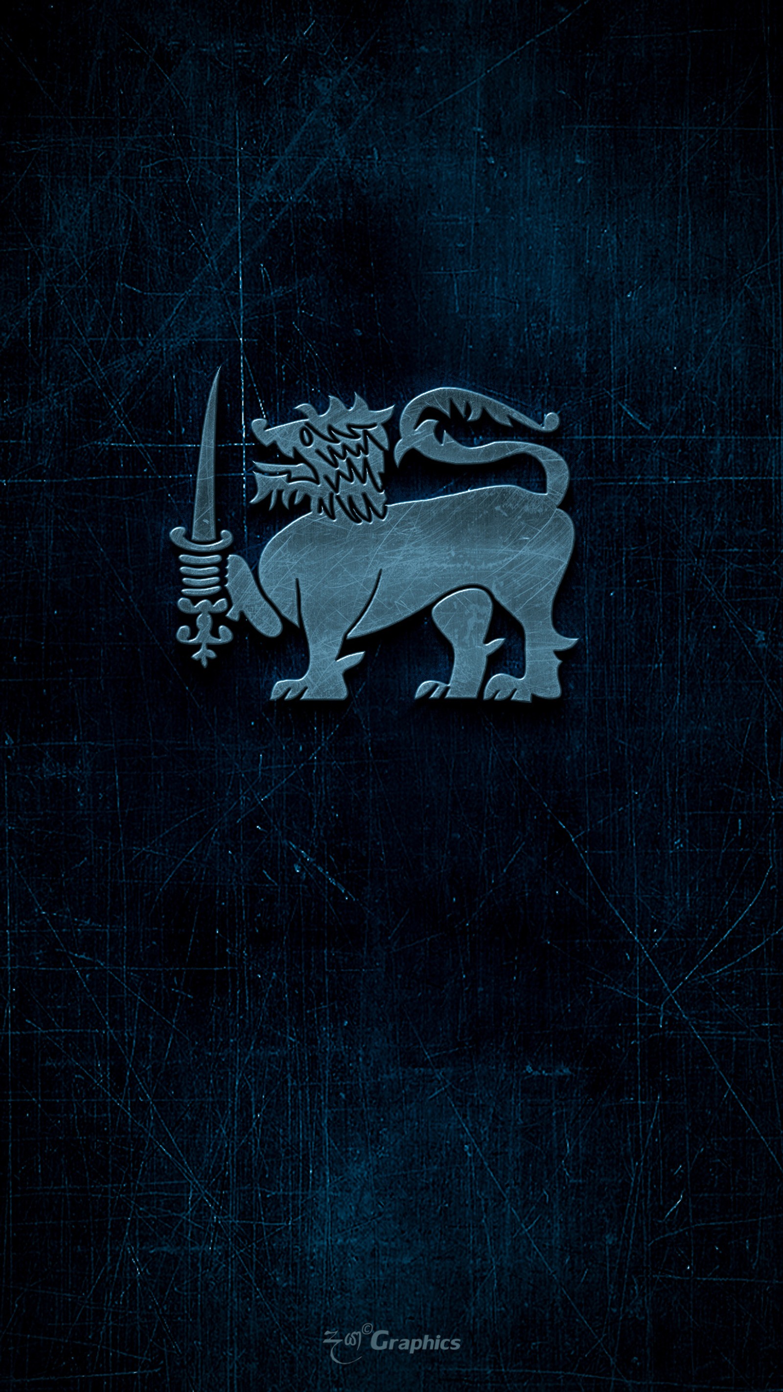 Image d'un lion sur un fond bleu (ceylan, ceylon, dayagraphics, drapeau, lanka)