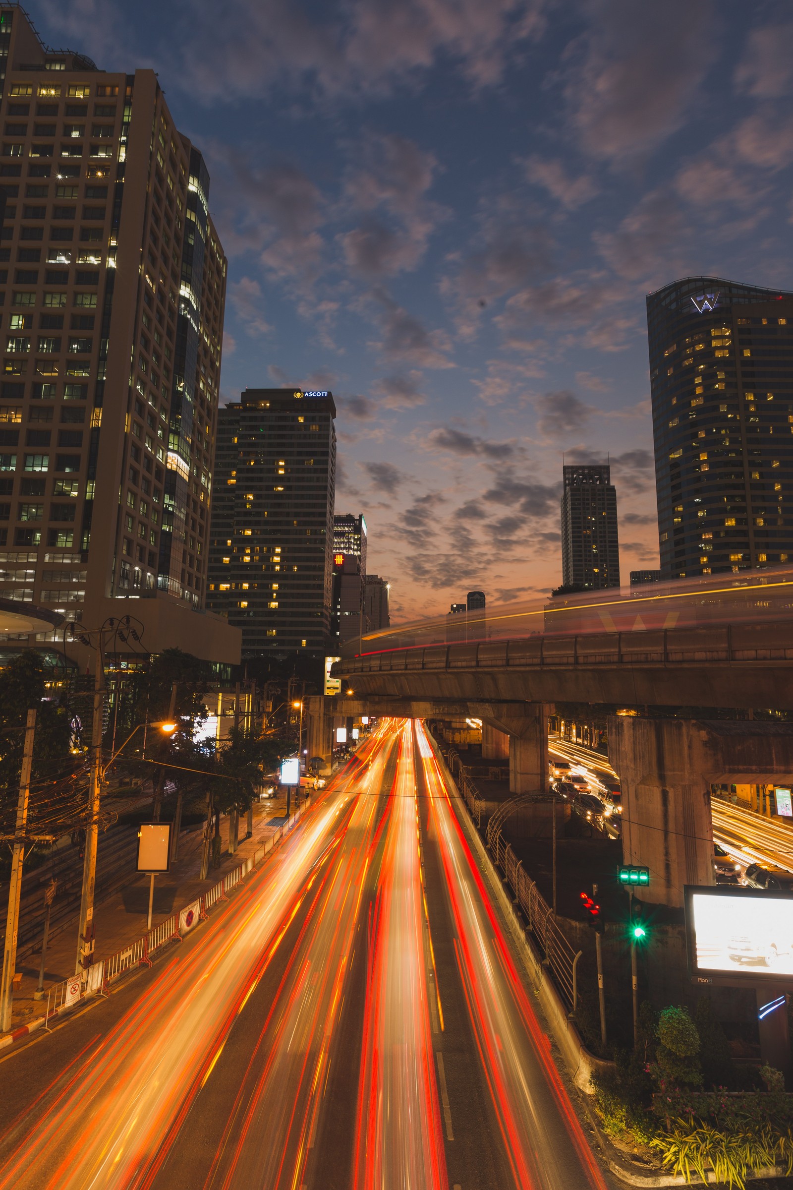 bangkok, urban area, city, cityscape, night Download Wallpaper