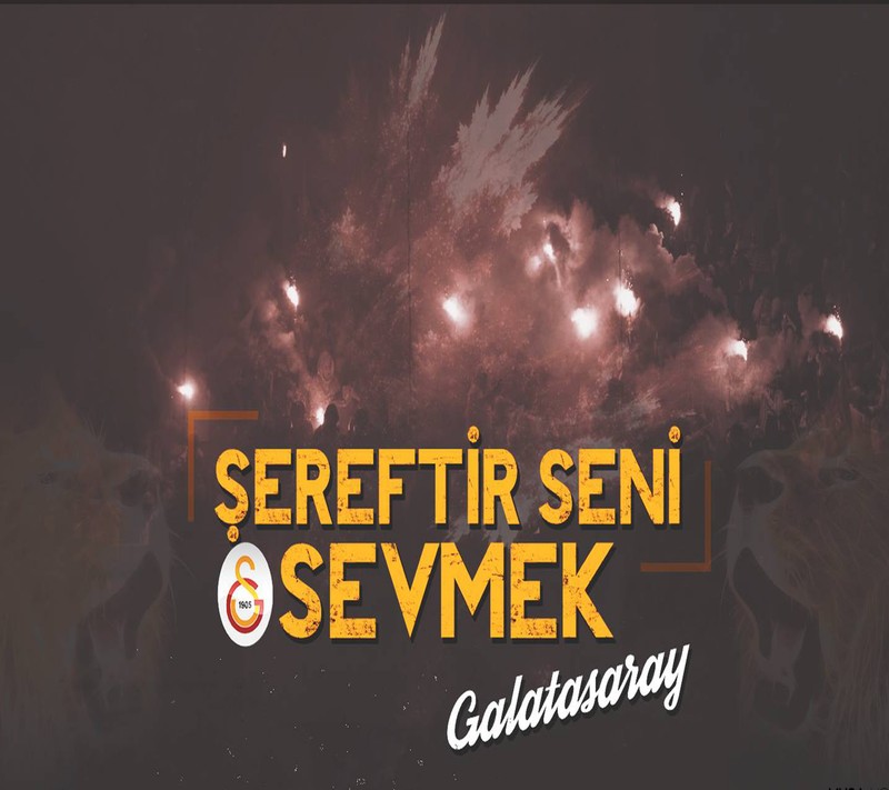 Изображение фейерверка с надписью serettii sevmek (cimbom, galatasaray)