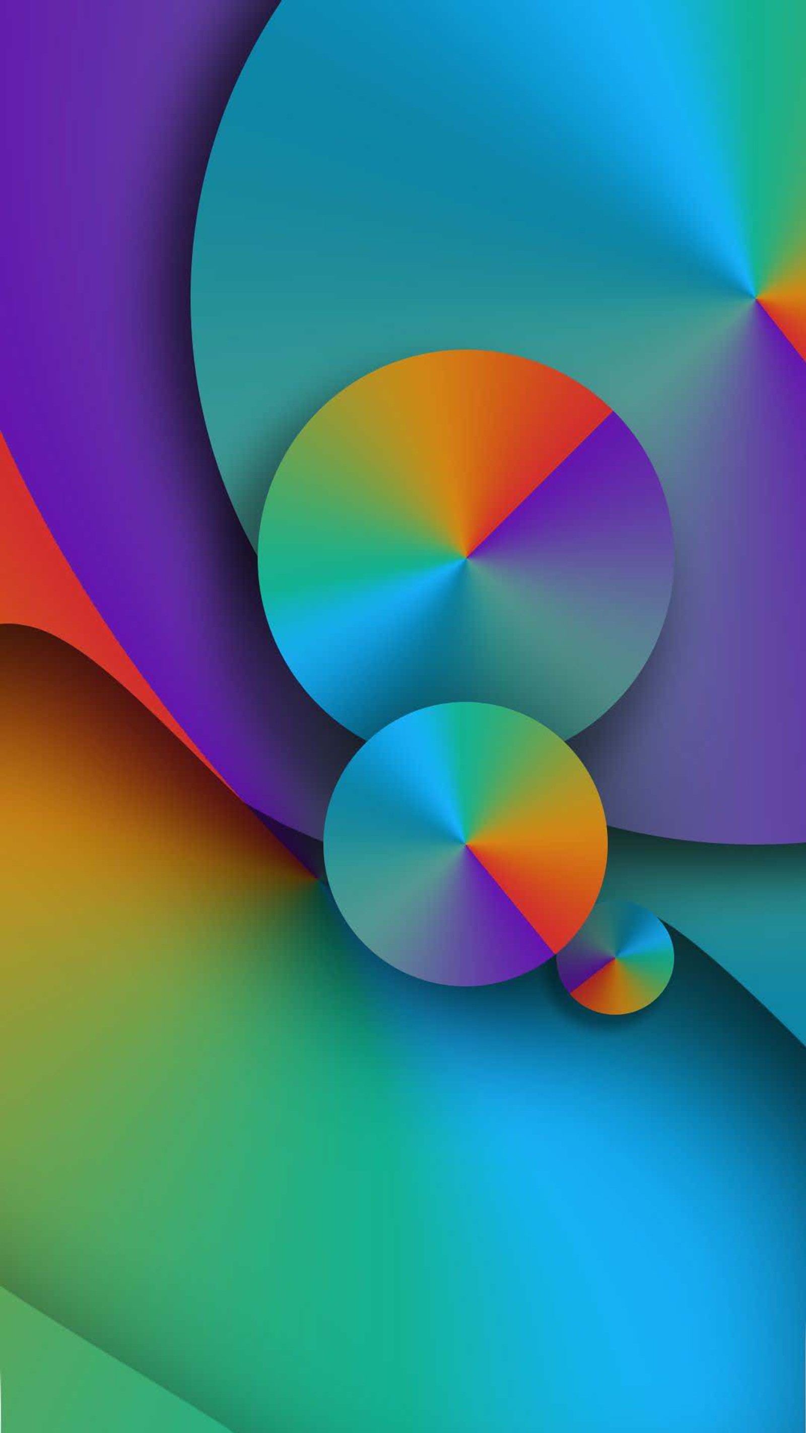 Un primer plano de un fondo abstracto colorido con un diseño de espiral (círculos, colorido, arcoíris, s8)