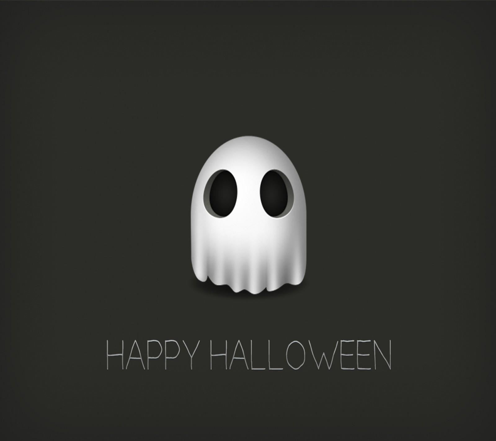 Un visage de fantôme blanc sur fond noir avec un message joyeux halloween (fantôme, halloween, vacances, traitement, truc)