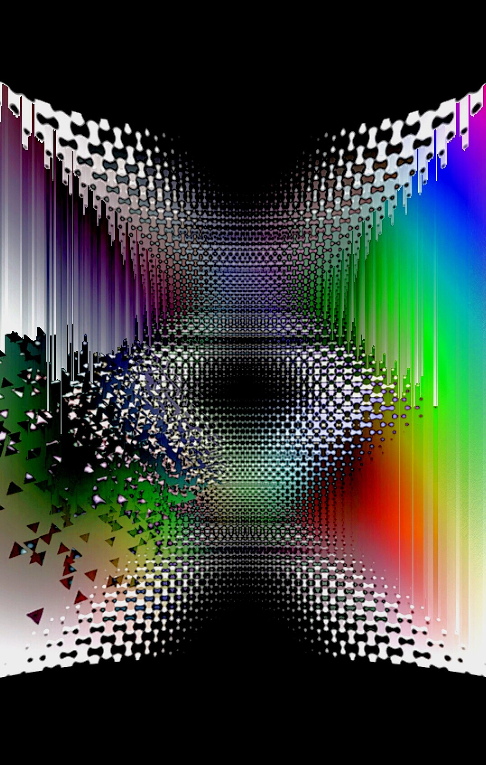 A close up of a colorful abstract design with a black background (abstract, aurora, colorfull, edge, effect)