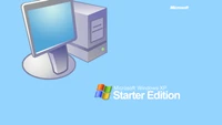 Windows XP Starter Edition mit Desktop-Monitor und PC-Symbol