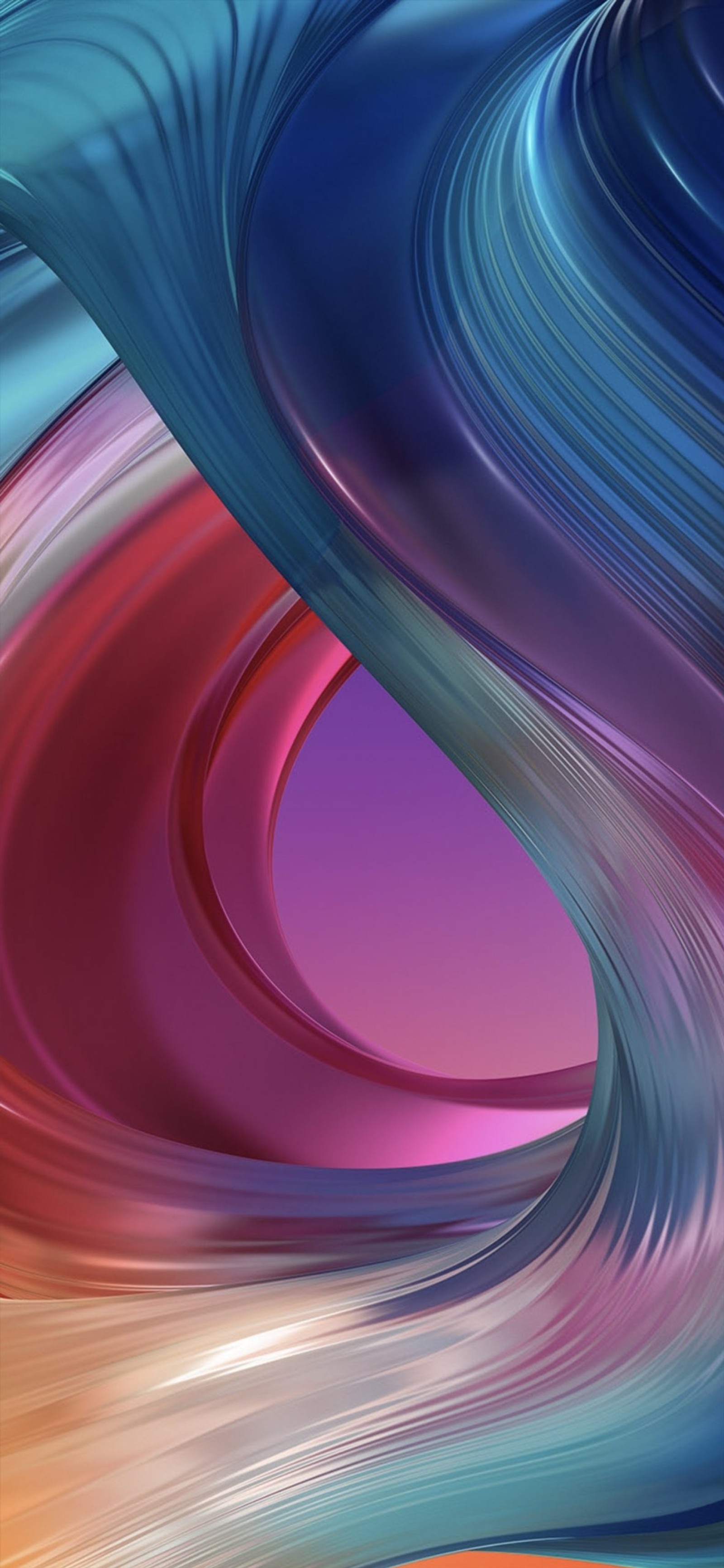 A close up of a colorful abstract painting with a curved design (fractal art, abstract art, digital art, painting, art)