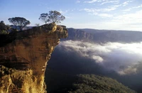 Vista das Terras Altas de Sydney do penhasco ao amanhecer