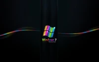 Яркий логотип Windows 7 на темном фоне