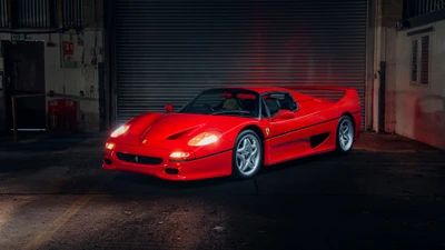 ferrari f50, суперкар, красные машины, машины, обои 4k