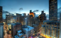 Paysage urbain vibrant de Houston au crépuscule avec des gratte-ciel et des lumières urbaines