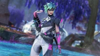 Personnage modifié d'Apex Legends dans un paysage vibrant