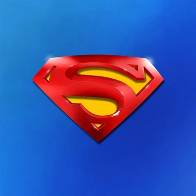 Logotipo de Superman en negrita sobre fondo azul vibrante