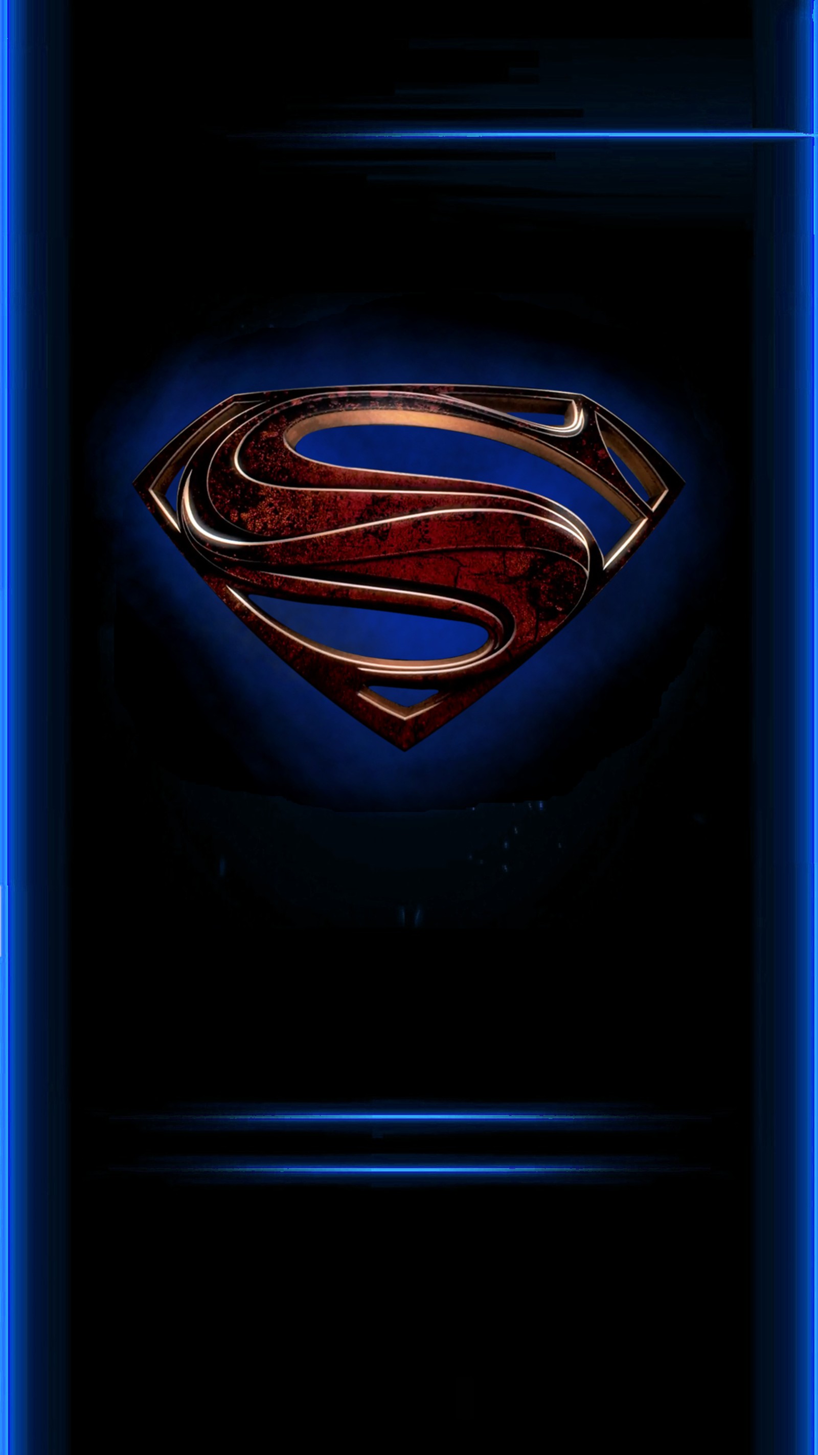 Un primer plano del logo de superman sobre un fondo azul (cómics, héroe, hombre de acero, superman)