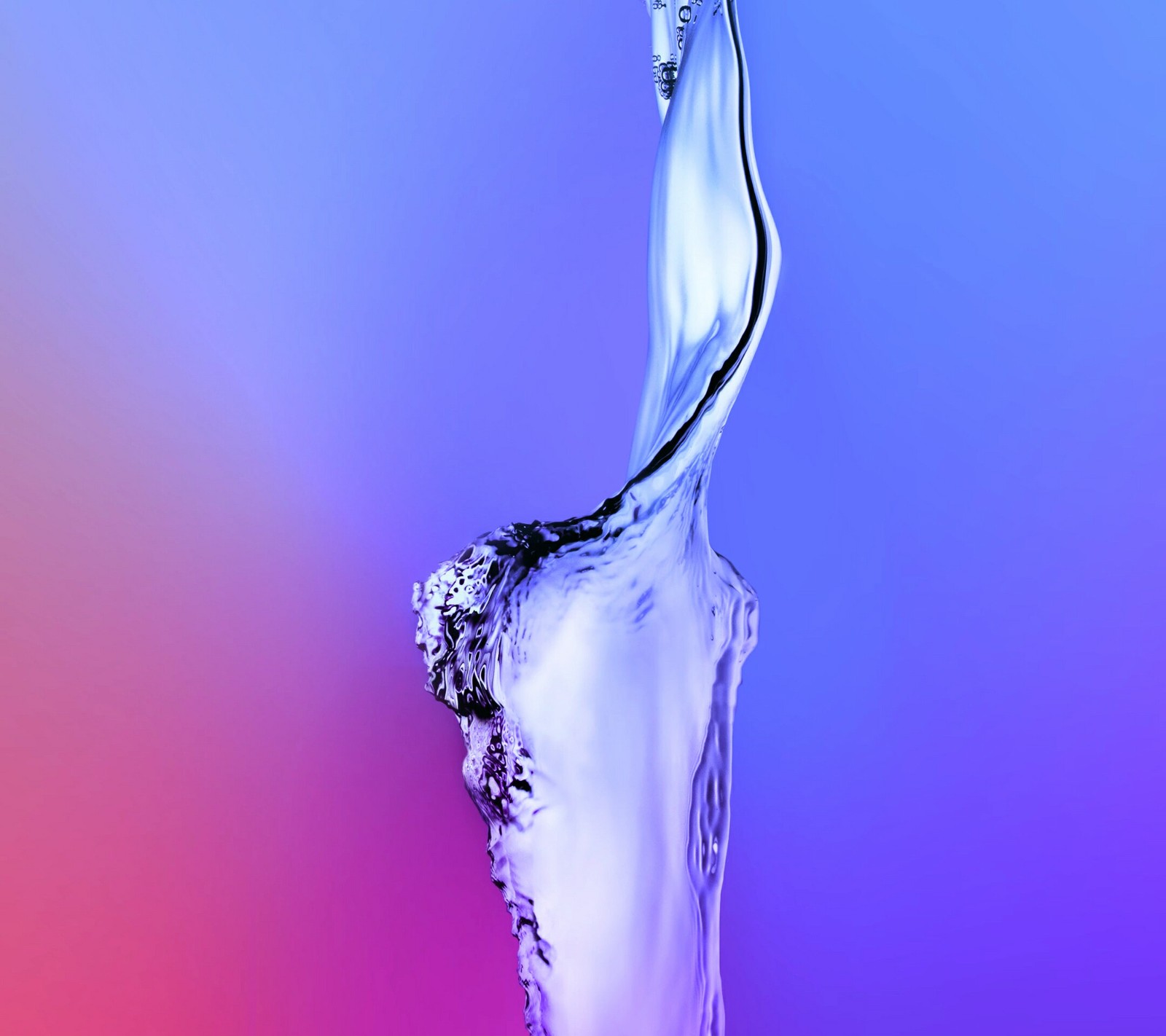 A close up of a water droplet on a purple and blue background (note 3, note5, s4, s5, s6)