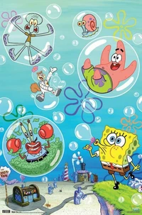 Aventuras subaquáticas: Bob Esponja e amigos em bolhas