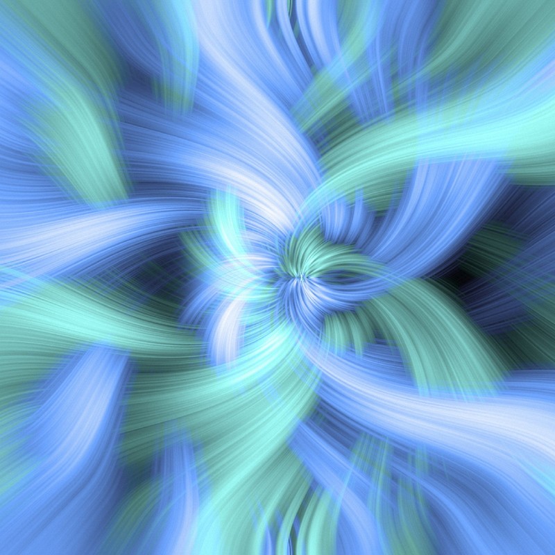 A close up of a blue and green swirly background (abstract, flower)